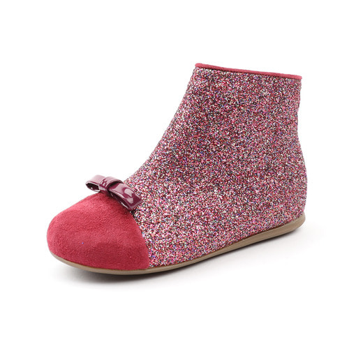 Ash Magenta Glitter Ankle Boots (Nappy: Fleece)