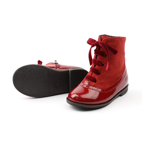 Larix Red Crink Ankle Boots (Nappy: Fleece)