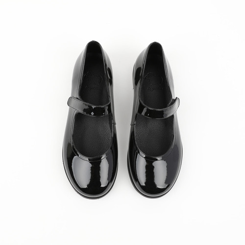 Mulberry Black Cropped Girl Student Shoes (140–220 mm)_School Uniform Head Recommendation