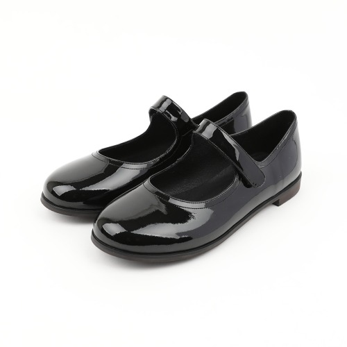 Mulberry Black Cropped Girl Student Shoes (140–220 mm)_School Uniform Head Recommendation