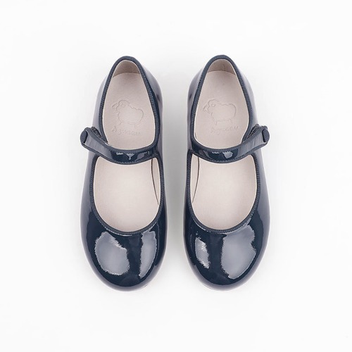 Robelia Enamel Black Basic Mary Jane Flat Girl / School Uniform Shoes