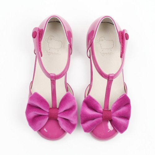 Melia Hot Pink Crink Girl Ribbon Shoes