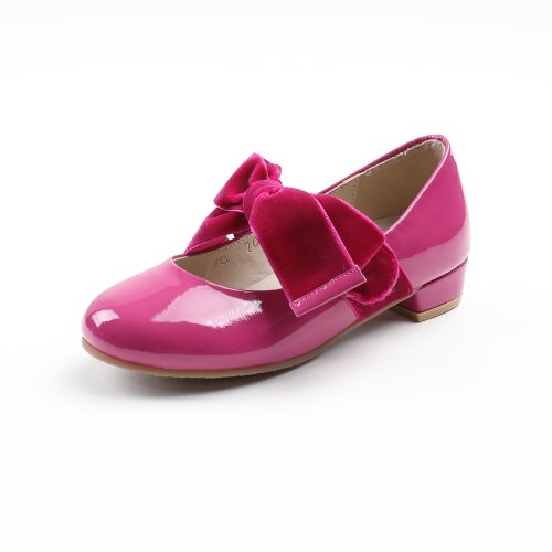 Pionee Hill Velvet Ribbon Hot Pink Crink Ribbon Ballet Girl&#039;s Shoes