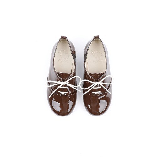 Prunus Choco Brown Crink Children&#039;s Oxford Shoes