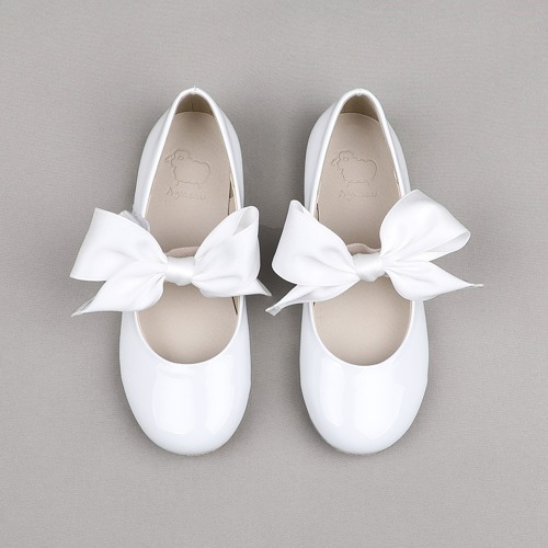 Pionysatin White Krink_Girl Ribbon Ballet Flatsuits