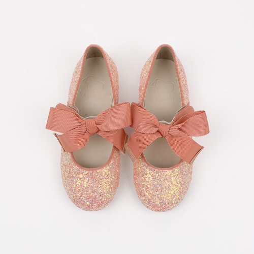 Pioneer Glitter Coral Pink/Peach Girl Ballet Flat Shoes