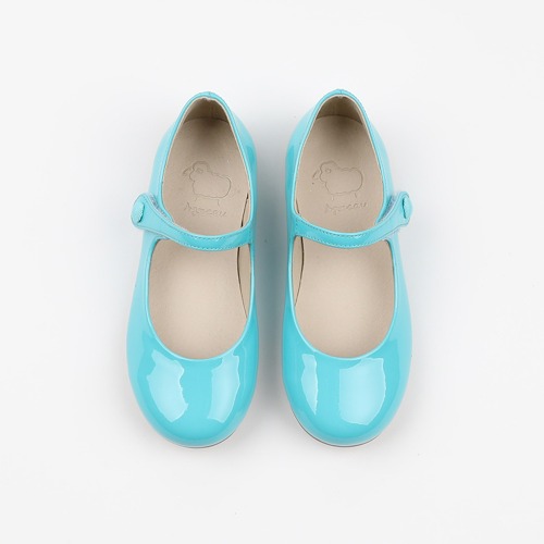 Robelia Twinkle Aqua Blue Basic Mary Jane Flat Girl&#039;s Shoes