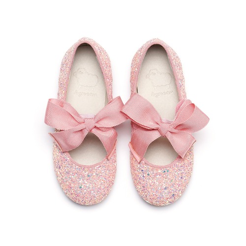 Pioni Glitter 3 Colors Ribbon Ballet Flat Girl&#039;s Shoes